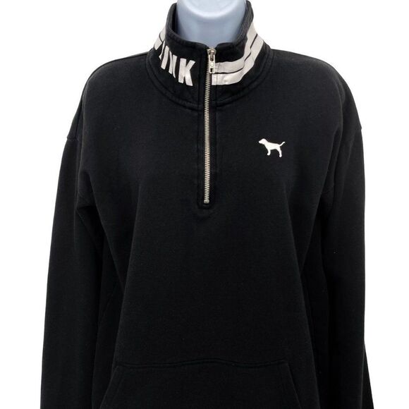 Victoria's Secret PINK Quarter Zip Up 1/4 Y2K Pullover Sweatshirt Top - Picture 3 of 6